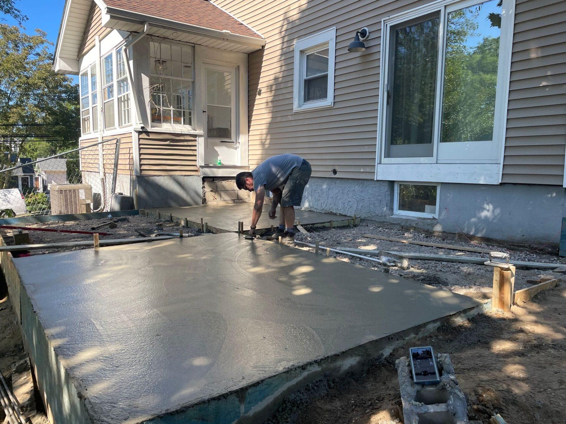 Completed concrete walkway repair by Blue Whale Handyman in Huntington NY